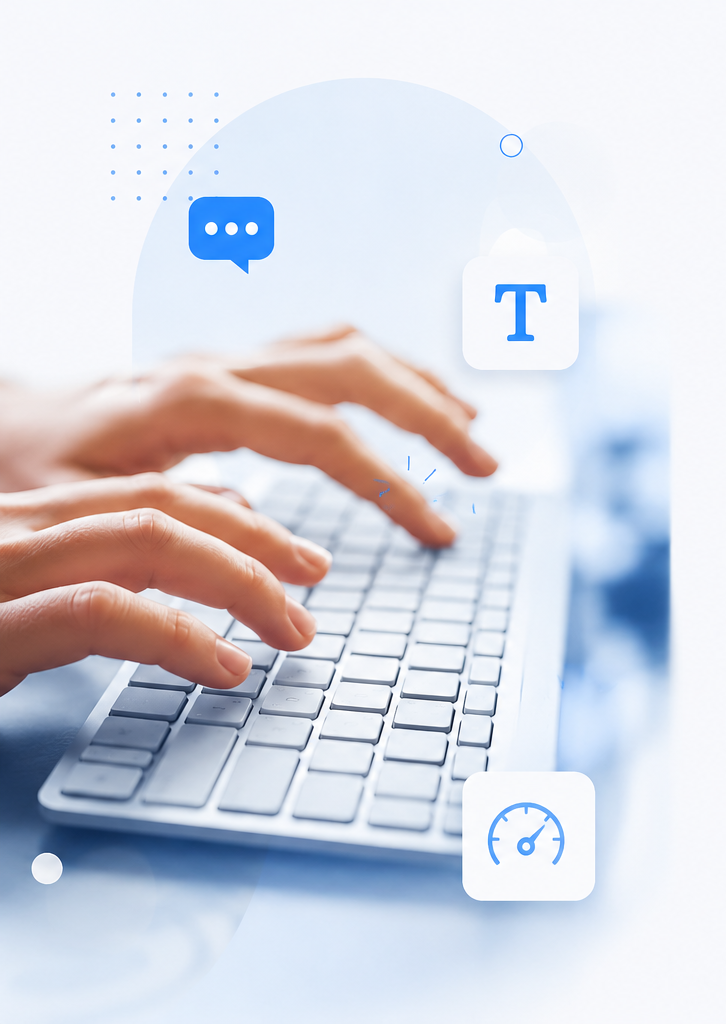 Person practicing typing speed tests online